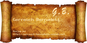 Gerresch Bernadett névjegykártya